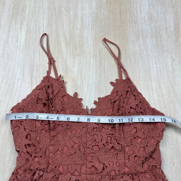 ASTR The Label Lace A-Line Spaghetti Strap Romantic Boho Chic Midi Dress Medium - Picture 10 of 16